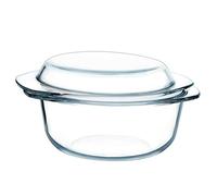 NUTRIUPS Cocotte Ronde En Verre, 1,5L Cocotte En Verre Avec Couvercle, Cocotte Ronde En Verre Avec Couvercle, Cocotte En Verre Haute Résistance, Cocotte Avec Couvercle