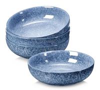 NUTRIUPS Keramic Lot de 4 saladiers Ø 21,5 cm, grand bol de 1,2 l, en céramique, bols de service, porcelaine de qualité supérieure (bleu marbré)