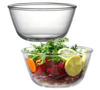 NUTRIUPS Lot de 2 bols à mélanger en verre transparent pour la cuisine (1,6 l, 18 cm)