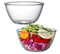 NUTRIUPS Lot de 2 bols à mélanger en verre transparent pour la cuisine (1 l, 15.5cm)