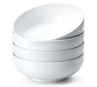 NUTRIUPS Lot de 4 bols à soupe en céramique de 900 ml, 17 x 6 cm, nœuds blancs cassés pour céréales, avoine, salade