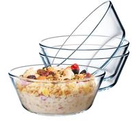 NUTRIUPS Lot de 4 petits bols en verre trempé - 800 ml - Saladier 15,2 cm - En verre trempé