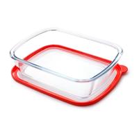 NUTRIUPS Plat à gratin en verre de 3 l avec couvercle, grand verre