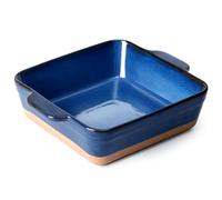 NUTRIUPS Plat de cuisson carré en céramique de 2 L - Passe au four - Cocotte de 22 cm avec poignées - Plats à four carrés en grès - Ustensiles de cuisson - Moules à lasagnes en porcelaine