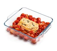 NUTRIUPS Plat de cuisson carré en verre borosilicate de 19 cm, petit plat à four en verre borosilicate, 1.3L