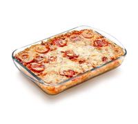 NUTRIUPS Plat Four en Verre, 1,8L Plat Four Rectangulaire avec Poignées, 31x20x5,1cm Plat au Four, Passe au Four et au Micro Ondes