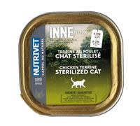 NUTRIVET - INNE Chat - Terrine sans Céréales - Chat Stérilisé ou en Surpoids - Poulet - 96% d'ingrédients d'origine Animale - 150 g