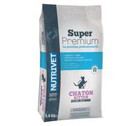 NUTRIVET - Super Premium - Chaton - Croquettes sans Blé - Chaton - Riche en Protéines Animales - 3,5 kgs