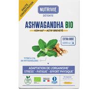 Nutrivie Ampoules Ashwagandha Extra-Dosée Bio 6000mg 20 Ampoules