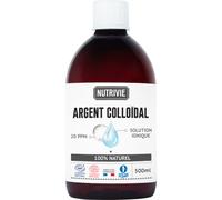 Argent Colloïdal 500 ML - 20 PPM & 100% Naturel - Très Haute Qualité & Ultra Pur - Elaboré par électrolyse - Soin naturel de la peau - Anti-microbien & Anti-bactérien - Fabriqué en France - Nutrivie