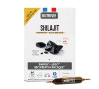 NUTRIVIE Shilajit Breveté de l'Himalaya, Pur, Concentré et Naturel, 10j de cure - Energie, Performance et Libido - 20 Ampoules Hautement Dosées - Fabriqué en France