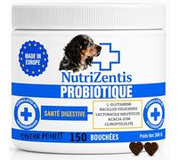NUTRIZENTIS | Probiotique Chien 300 Bouchées Répare la Flore intestinale du Chien, renforce Son système immunitaire, probiotiques pour Chiens | Fabriqué en Europe | 300 Bouchées au Poulet