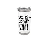 Nuts About Fall Funny Nature Lover Autumn Gobelet isotherme en acier inoxydable double paroi