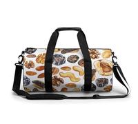 Nuts And Dried Fruits Sac de sport fourre-tout léger pour homme et femme Blanc 45 cm/22,9 cm/22,9 cm, blanc, 17.7in/9in/9in