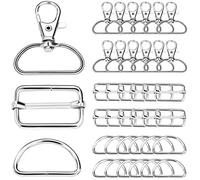 Nuts OT nuts 140(Argent) 25mm Pièce de métal Mousqueton tournant avec anneaux en D Boucles coulissantes Triglide pour porte-clés Porte-monnaie Sac Sangles Colliers de chien Sac à dos DIY Accessoires