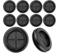 Nuts OT nuts Lot de 10 bouchons de carrosserie - 27 mm - Noir - En caoutchouc - Étanche - Ronds - Double-face - Pour protection des câbles, protection des câbles