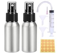 Nuts OT nuts Lot de 2 flacons pulvérisateurs de 50 ml - En alliage d'aluminium - Mini flacons pulvérisateurs vides à remplir - Pour eau, parfum, cosmétique, liquide, huiles essentielles