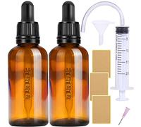 Nuts OT Nuts Lot de 2 pipettes compte-gouttes en verre marron de 50 ml pour huiles essentielles, massage, parfumerie, aromathérapie, laboratoire