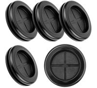 Nuts OT nuts Lot de 5 bouchons de carrosserie - 70 mm - Noir - En caoutchouc - Étanche - Ronds - Double-face - Pour protection des câbles - Connecteurs - Trous de câble