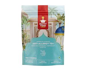 Nutty Yogi Anti Allergy Tea Herbal Green Tea with Spearmint, Peppermint and Nettle Leaves I 50g Makes 30 Cups per Pack I Mint Aroma and Benefits of Nettle