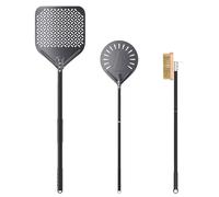 NUTUNI Lot de 3 pelles à pizza rectangulaires en aluminium anodisé dur - 30 x 112 cm - 23 cm - Pour la maison, le restaurant