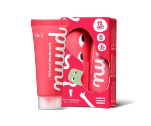 nuud New Cream Déodorant végétalien, pack de démarrage rouge, 1 x 15 ml