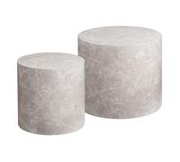 Nuuk table basse lot de 2 décor marbre beige.