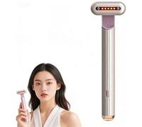 Nuvaskin 2.0 - Baguette Magique 4-en-1 Anti-Âge et Anti-Rides, Réduit Efficacement les Cernes et les Poches sous les Yeux, Appareil de Soin à Domicile - Jaune Doré (Jaune doré)