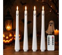 Nuvatrix Bougie de Noël, 3D imprimée Père Noël, bonhomme de neige, arbre avec télécommande, lampe LED sans flamme pour décoration de table, décoration d'intérieur de Noël