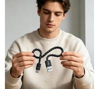 Nuvatrix Jouet sensoriel imprimé en 3D imitation câble USB, jouet flexible articulé, jouet sensoriel pour soulager le stress, décompression et concentration de l'anxiété, éclairage ambiant, conçu pour