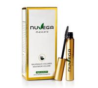 Nuvega Mascara - Mascara vegan sans ingrédients d’origine animale, résistant aux bavures et au frottement, fabriqué en Allemagne, pour des cils longs et volumineux, soin à l’acide hyaluronique, 5 ml
