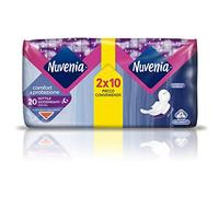 Nuvenia - Absorbant fin de nuit avec ailes - Surface douce et contrôle des odeurs - Lot de 20 serviettes hygiéniques