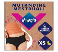 Nuvenia sous-vêtements by Lot de 1 Culottes menstruelles en Coton Biologique, lavables et réutilisables pour Jour et Nuit, débit modéré - abondant, Couleur Noire, Taille S,