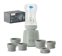 Nuvita 1164 Mix70 Chauffe-biberon Portable avec Fonction de Mélange, 5 Températures jusqu’à 70°C, Universel avec 6 Adaptateurs Inclus, Batterie Rechargeable, Écran LED, Sans BPA