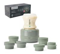 Nuvita 1166 Warm70 Chauffe-biberon Portable Sans Fil 70°C - Rechargeable USB, Compatible Universel avec 6 Adaptateurs, 5 Niveaux de Température Jusqu’à 70°C, Chauffe Rapide en 2,5 Min