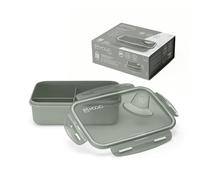 Nuvita 4430 Lunchbox 1000 ml - 3 compartiments fixes, couvercle hermétique, compatible micro-ondes et lave-vaisselle - Parfaite pour purée, snacks ou déjeuner - Sans BPA - Sage Green