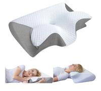Nuviya Butterfly 3.0 Pillow - Ergonomic Cervical Pillow for Neck and Shoulder Pain Relief, Crafted from High-Density Breathable Foam, Designed for Side,Back, Stomach Sleepers,Perfect for Home (Gris)
