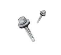 Nuvo Iron - #12 x 1 1/4 po, vis autoforeuses à tête hexagonale à tête rondelle, liaison auto-scellante zinguée, boîte de 1 lb