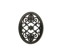 Nuvo Iron Insert décoratif pour clôture, portail, maison, jardin - ovale, 33 x 43 cm, noir