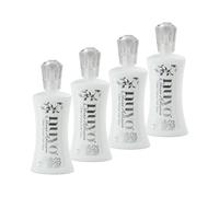 Nuvo Lot de 4 tubes de colle à base d'eau Blanc soie Séchage transparent