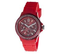 Nuvo - NU133 - Montre Femme - Quartz - Analogique - Bracelet Silicone Rouge - Swarovski elements et diamant