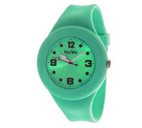 NuVo - NU13H24 - Montre Mixte détachable du bracelet - Cadran Vert - Bracelet Silicone Vert changeable