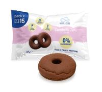 Nuvola Zero - Ciambella Zero, Collations Protéinées Sans Sucre, Sans Gluten et Sans Lactose, Zéro Glucides, Saveur Cacao, Paquet de 15 pièces, Made in Italy.