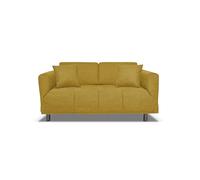 Nuvole di Sonno - Canapé-lit Levis convertible en lit avec matelas confortable, design moderne, peu encombrant, housse amovible, 2 coussins en hommage, fabriqué en Italie (jaune ocre)