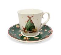 Nuvole di Stoffa Tasse à thé avec soucoupe de Noël en porcelaine Carol 6293
