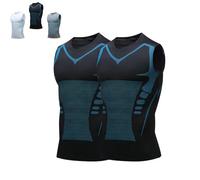 Nuvraa V2 Compression Vest 2025 New Posture Corrector Tank Top Build Toned Body V Boost Shape Wear Shirt Men (2PCS/A,M)