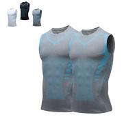 Nuvraa V2 Compression Vest 2025 New Posture Corrector Tank Top Build Toned Body V Boost Shape Wear Shirt Men (2PCS/B,XXL)