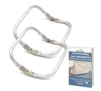 Nuvral Paire de fermoirs pour sacs à crochet de 18 cm en aluminium léger et résistant - Clic Clac pour sacs avec fermeture à ressort durable, stable et fluide