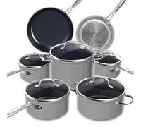 Nuwave Batterie de Cuisine 12 Pièces - Antiadhésif Céramique Duralon Blue dans Gris Froid, Poêles, Casseroles, Faitout, Sauteuse Profonde, Compatible Induction, Sans PFAS, Avec Couvercles