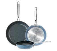 Nuwave Lot de 3 poêles à frire légères forgées G10 Healthy Duralon en céramique ultra antiadhésive, poignées ergonomiques qui restent froides, prêtes à induction et fonctionnent sur toutes les tables